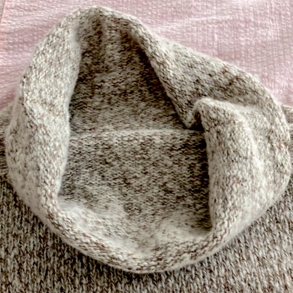 EILEEN FISHER boxy merino wool tweedy turtleneck sweater pullover Size L - Picture 4 of 8